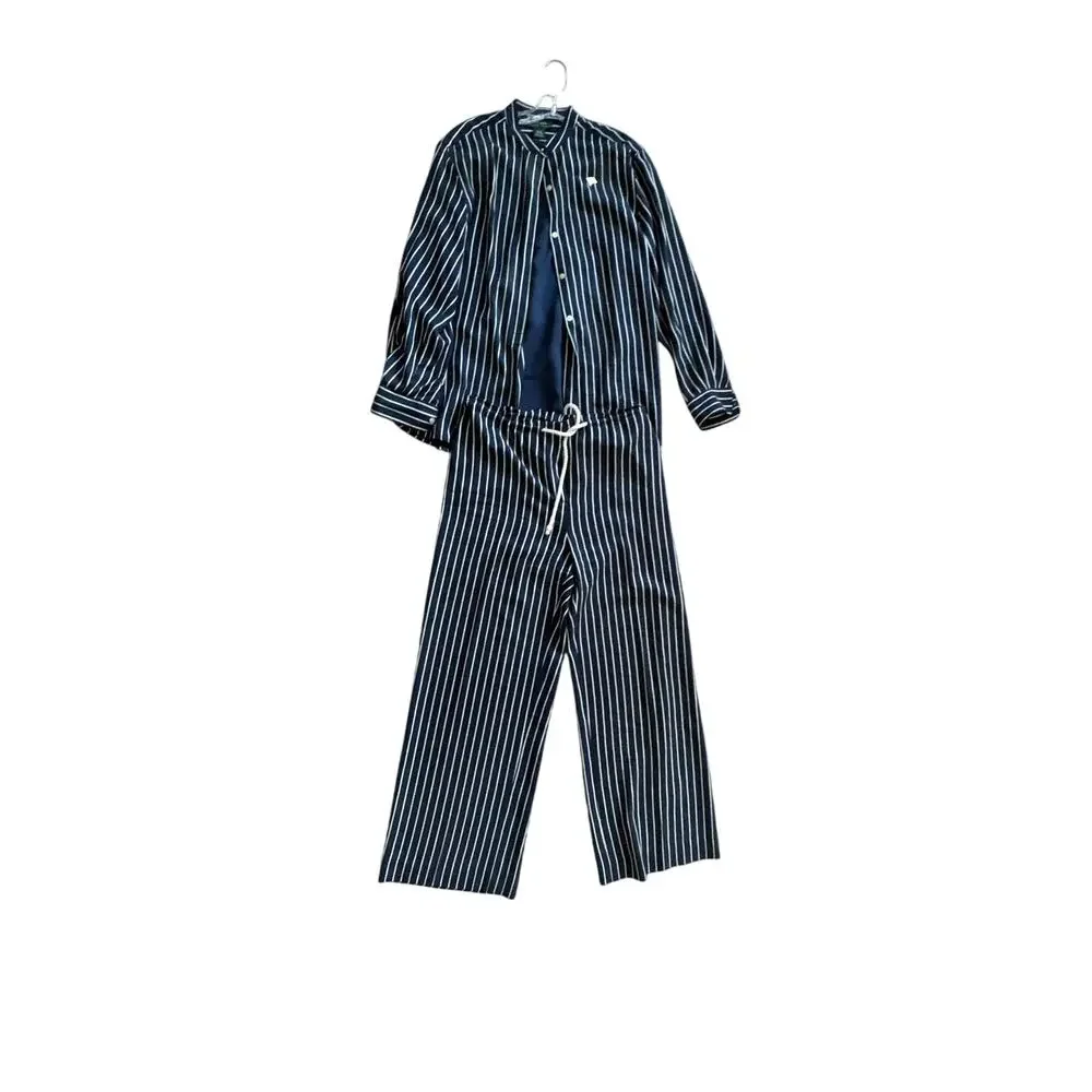 Vintage Lauren Ralph Lauren Silk Pinstripe Matching Set Size 10